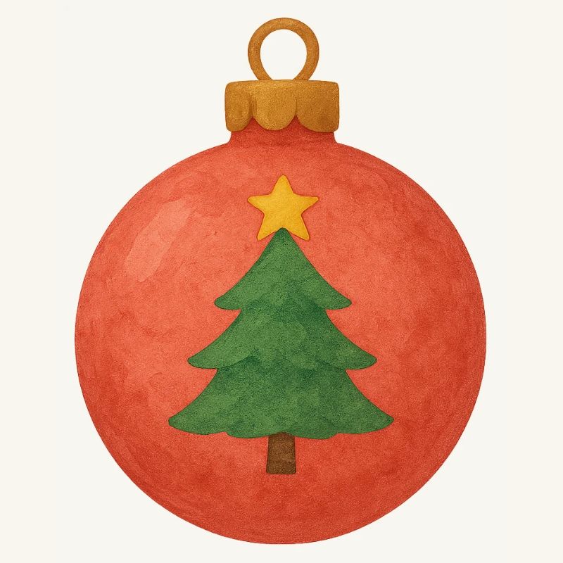 Weihnachtskugel mit Tannenbaum