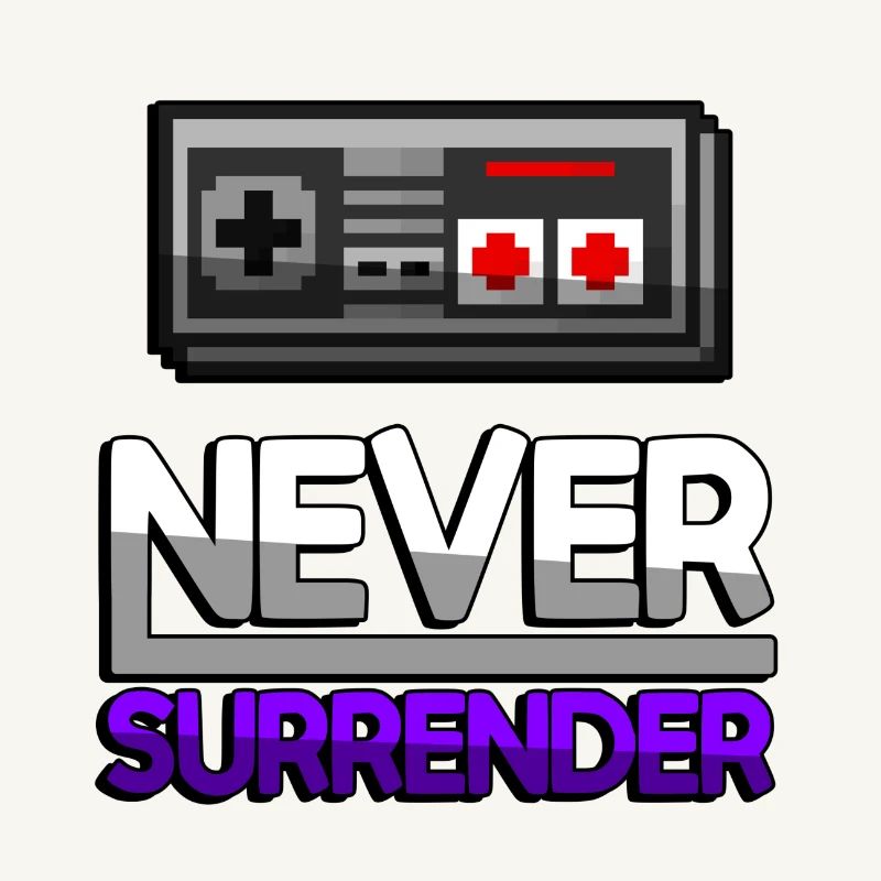 NEVER SURRENDER (Purple) + NES Controller - Gaming