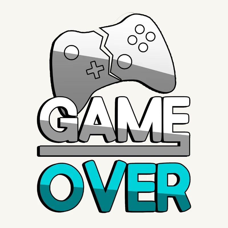 GAME OVER (Türkis) + Controller - Gaming