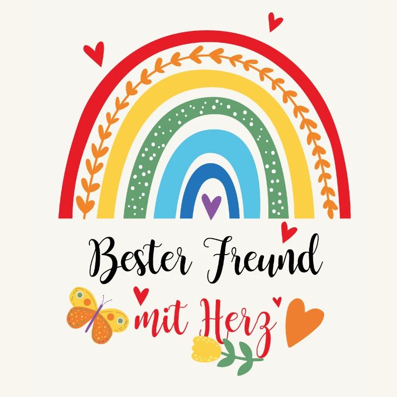 Bester Freund mit Herz Regenbogen