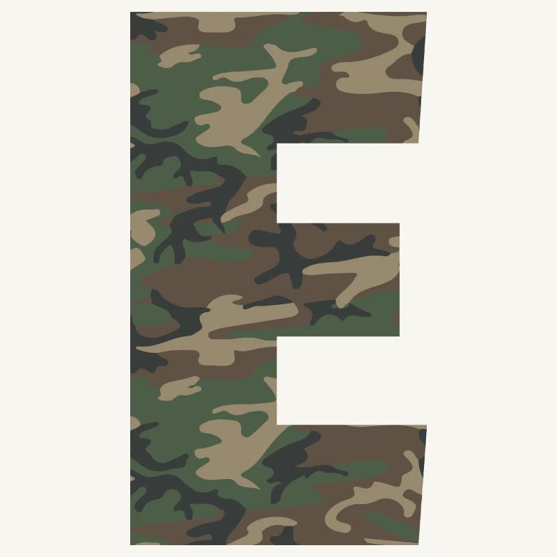 Zäher Buchstabe E im Tarnmuster! Vergrößern oder
