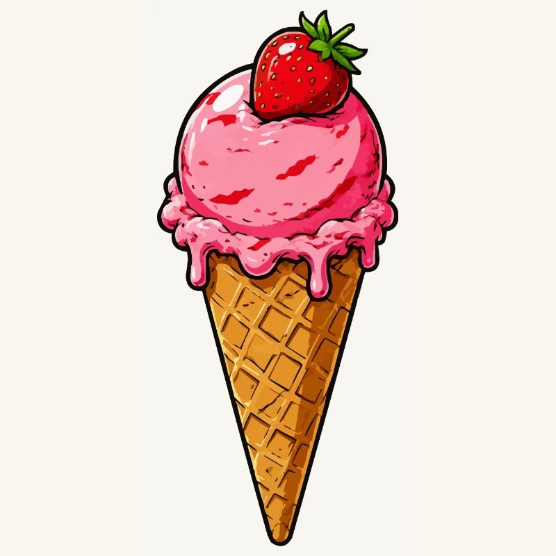 Erdbeere Eis Kugel