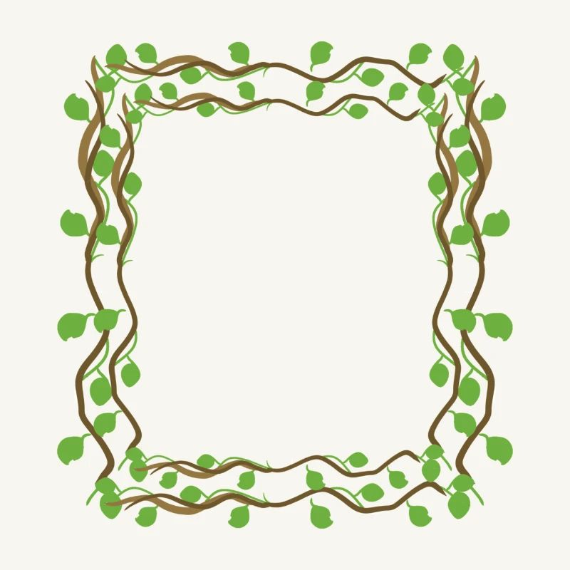 Leaves Square Shape Square Frame