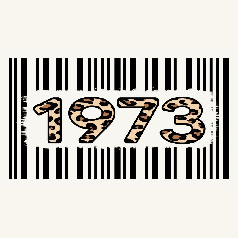 1973 anniversaire 49 ans code-barres léopard