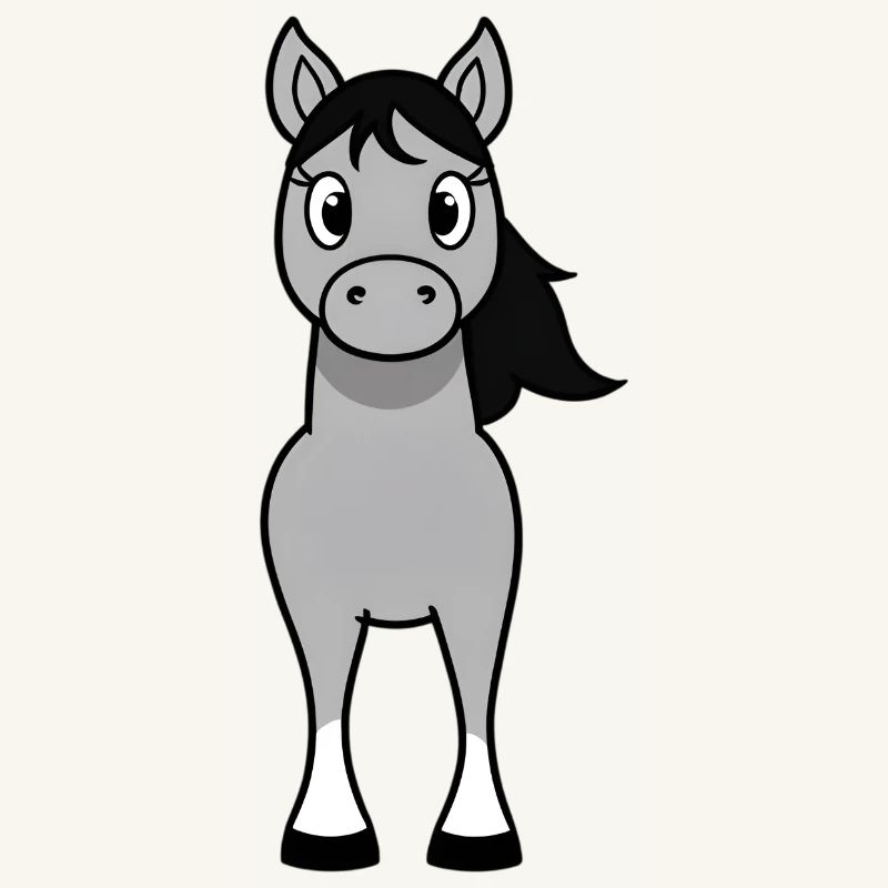 Gray bangs with black mane