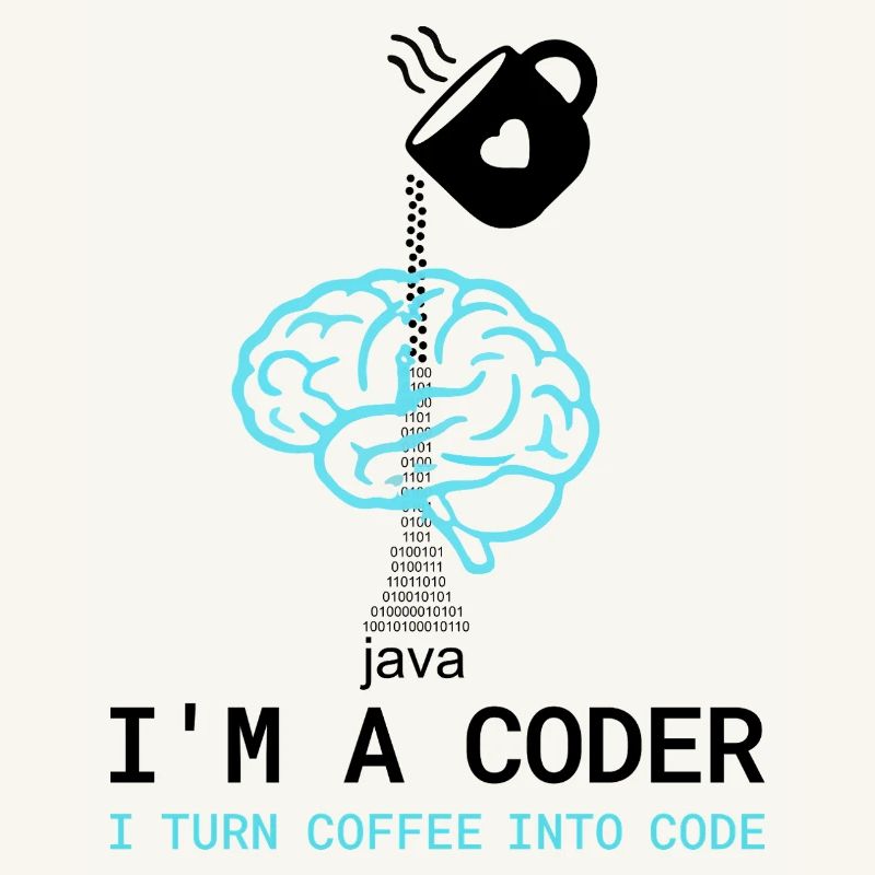 Coder T-Shirt: Coffee into Code – Nerdy Programmie