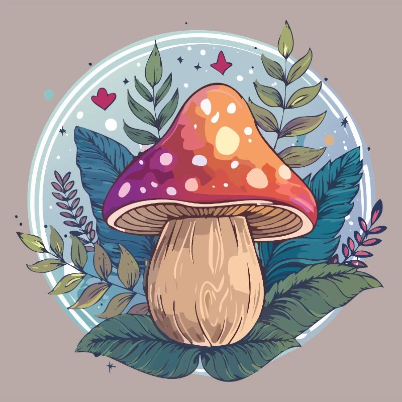 Flowers,toadstool,mushroom,forest,illustration