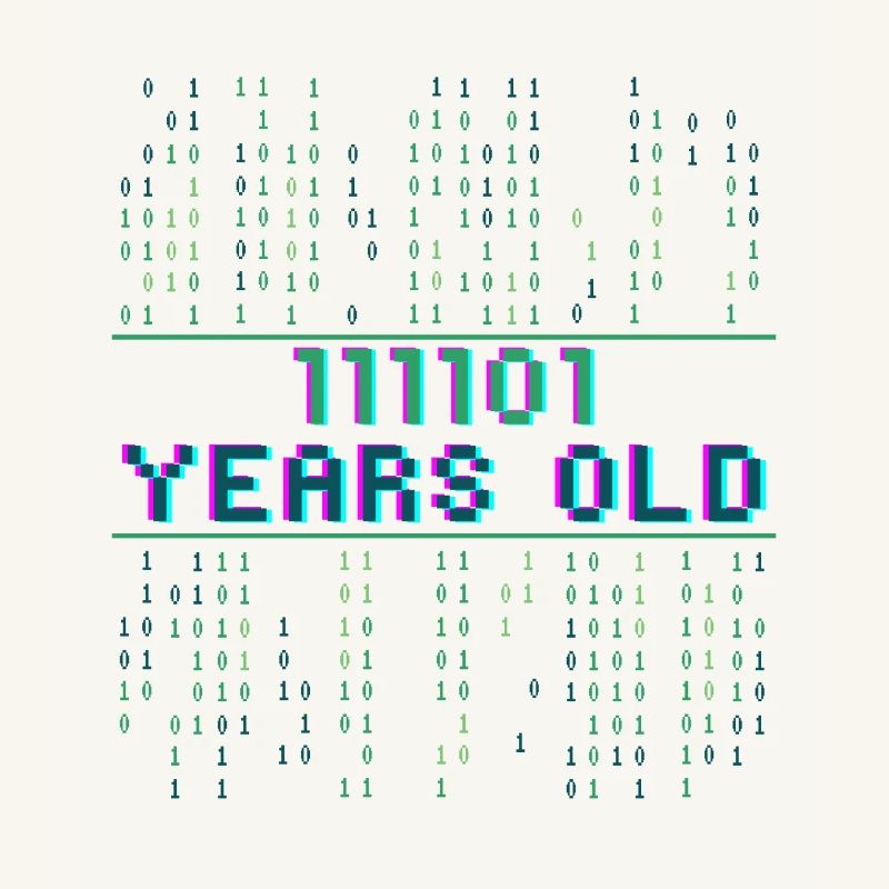 61. Geburtstag 61 Jahre alt Binärcode Coder