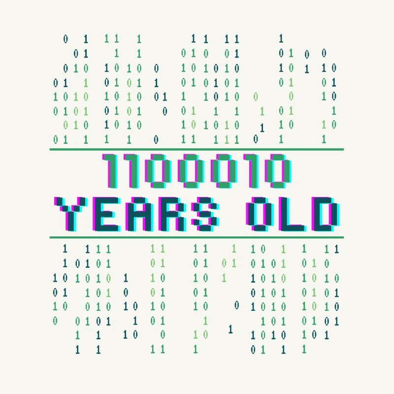 98. Geburtstag 98 Jahre alt Binärcode Coder