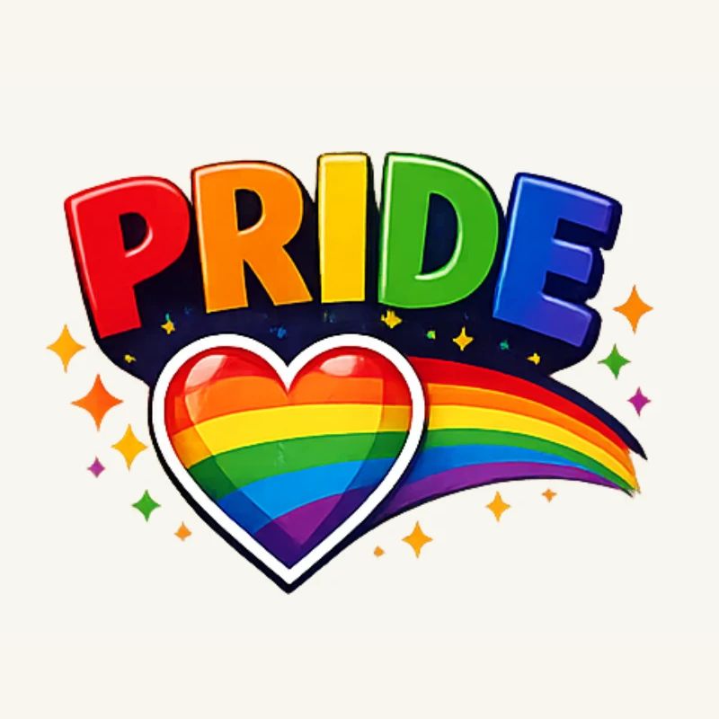 Pride Rainbow Heart Emblem