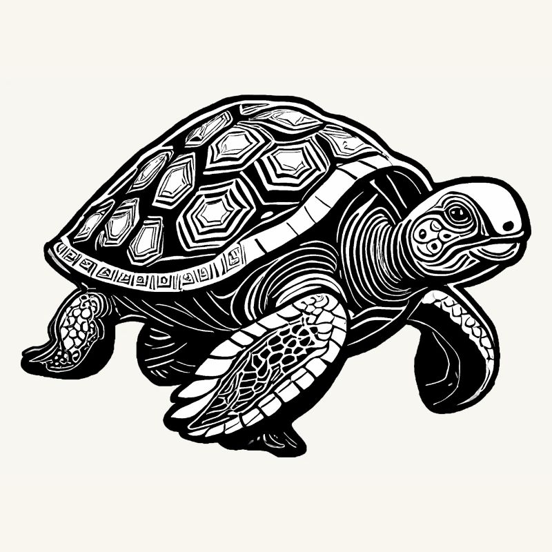 Land Turtle, Turtle Drawing