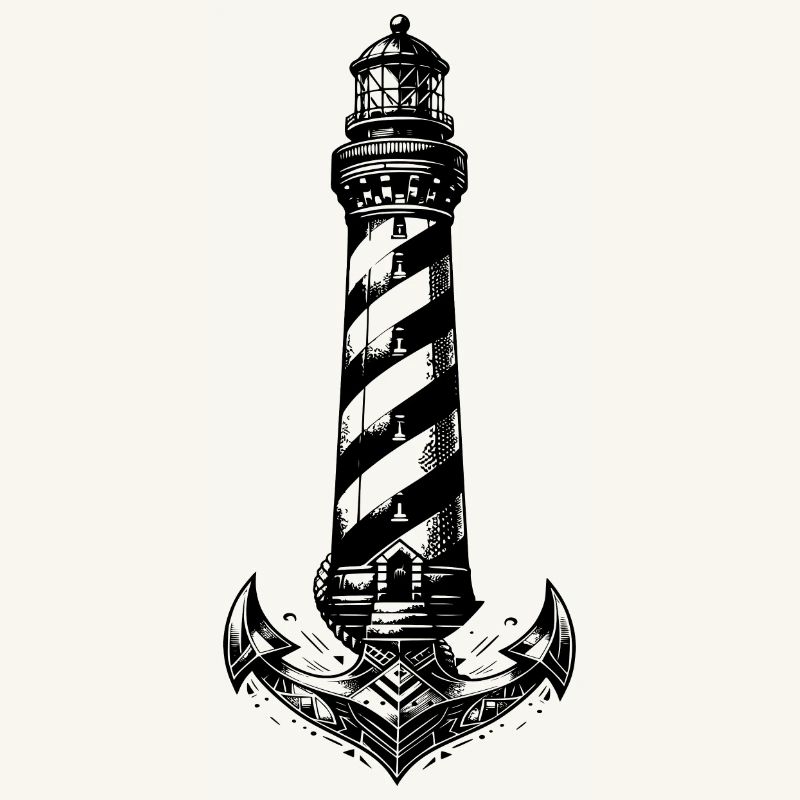 Conception d’ancre de phare côtier à rayures obliques