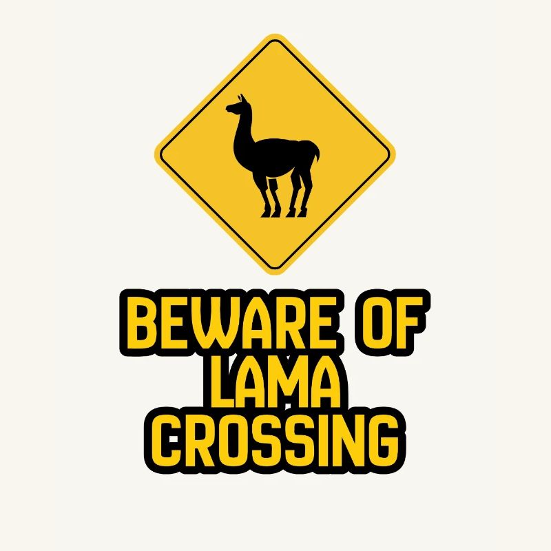 Lama Crossing Warnschild