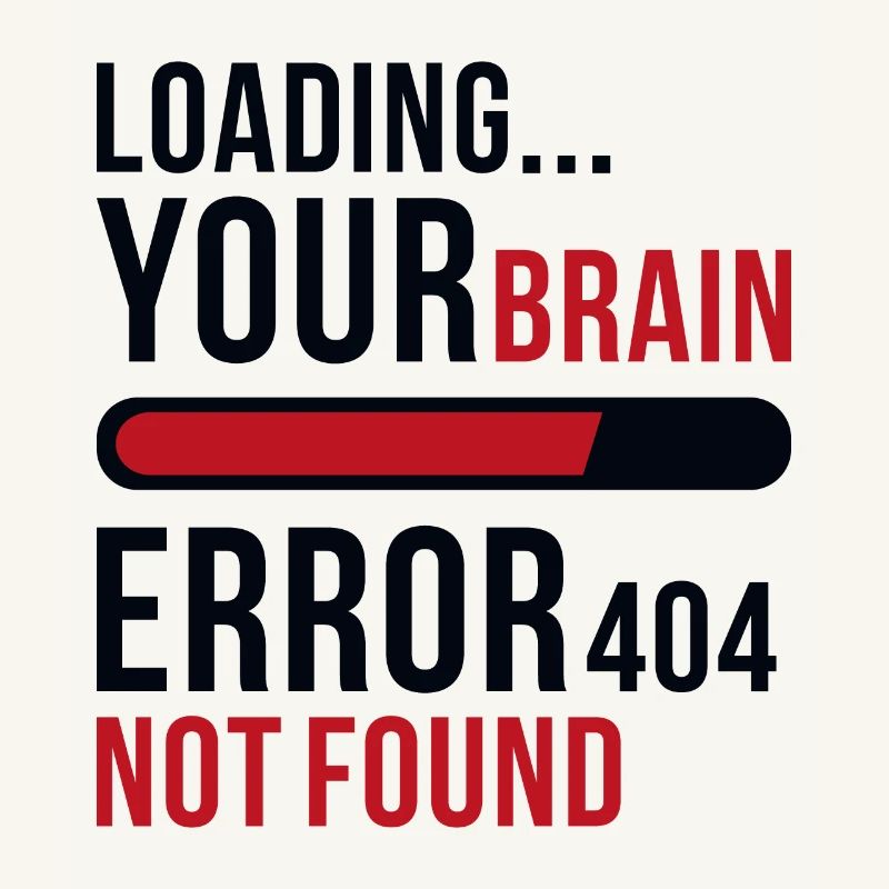 Loading bar brain computer error nerd gift