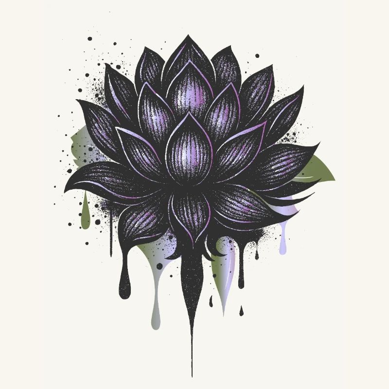 Dark lotus flower with gradient & effect