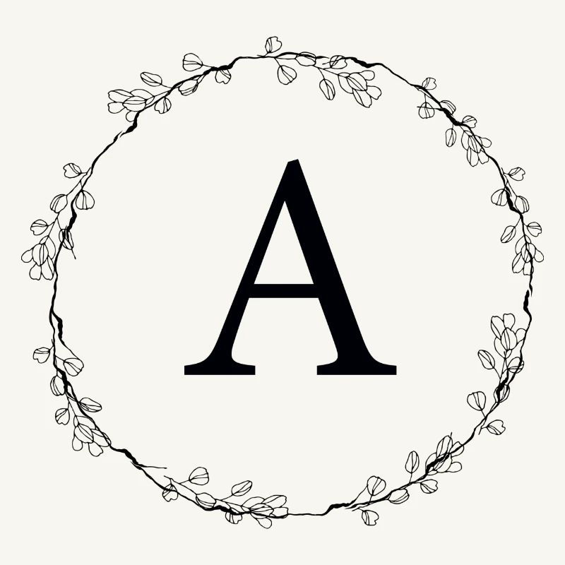 Monogram A wreath customizable
