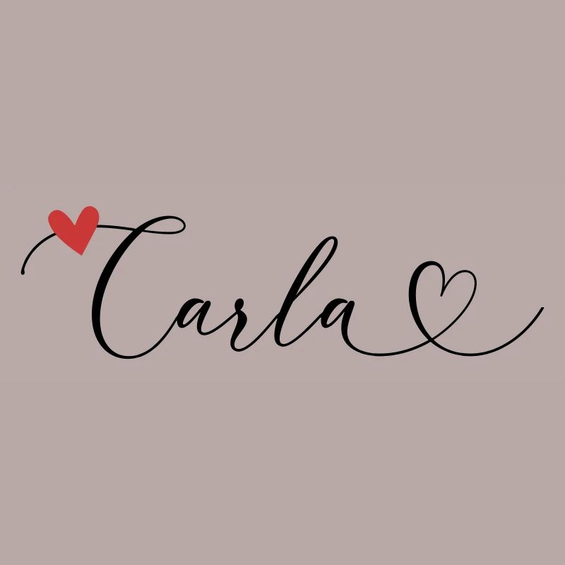 Carla Nom Prénom Calligraphie Coeur