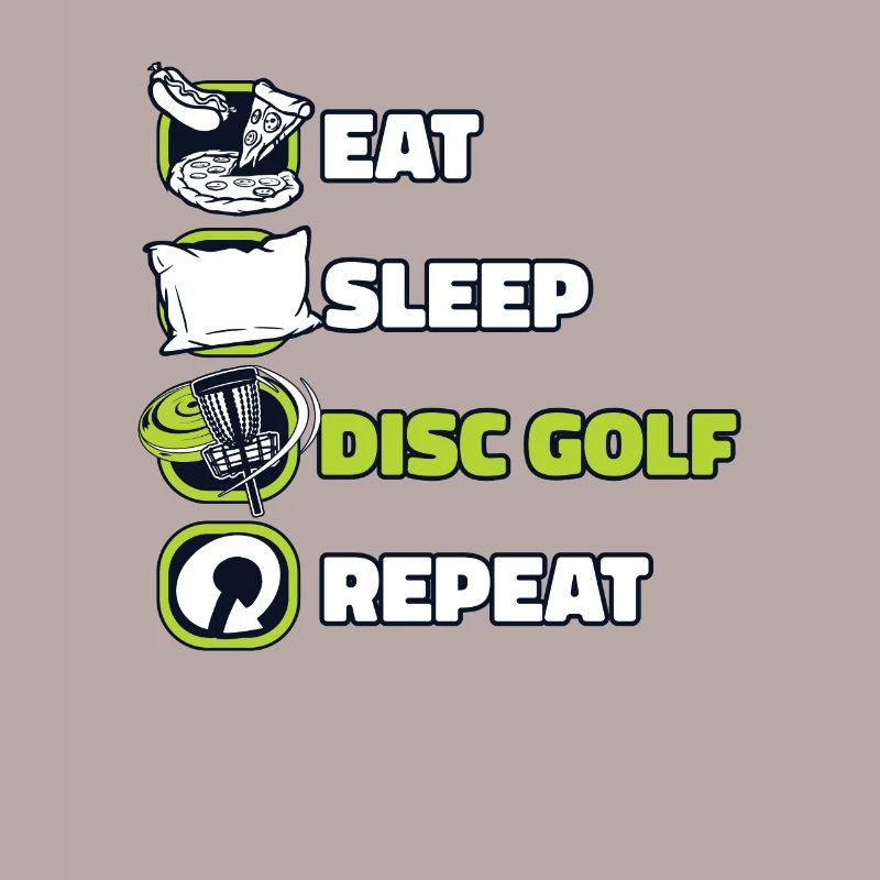 Eat Sleep Disc Golf Repeat Basket Disc Disc