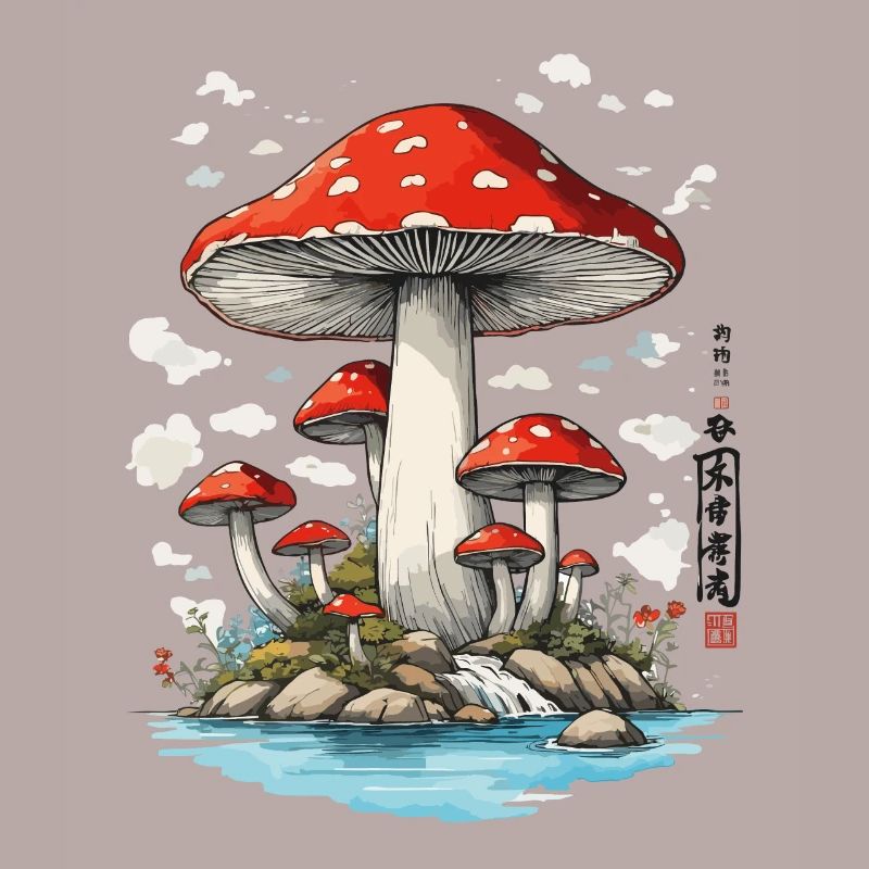 Retro Toadstool Art Mushroom Picker Design