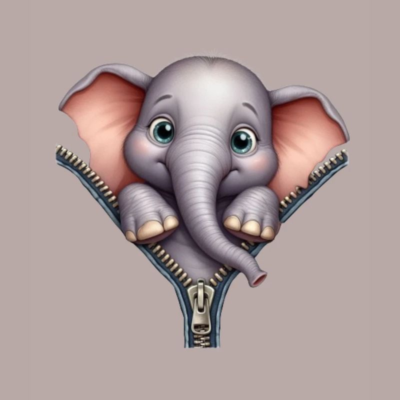 Eléphant avec fermeture éclair