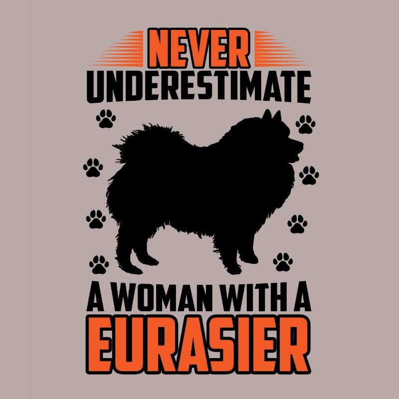 Frau mit Eurasier Eurasian Spitz Eurasier