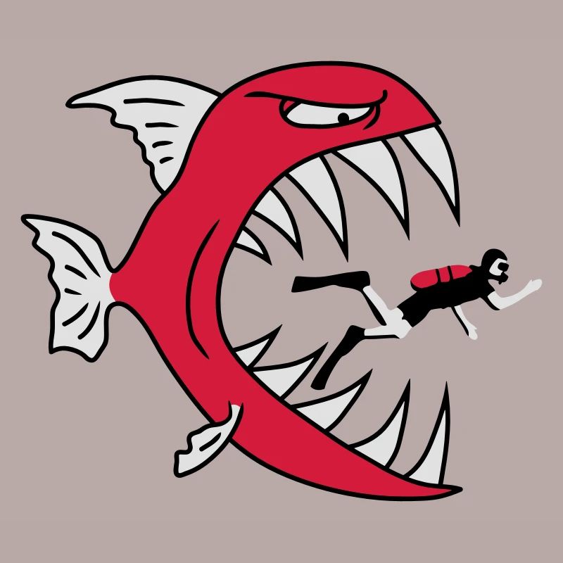 Monster Fish Eats Diver