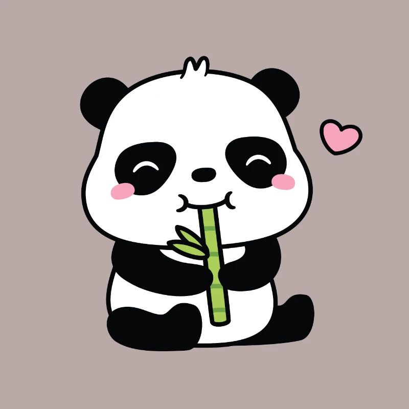 Mignon petit panda mangeant une pousse de bambou