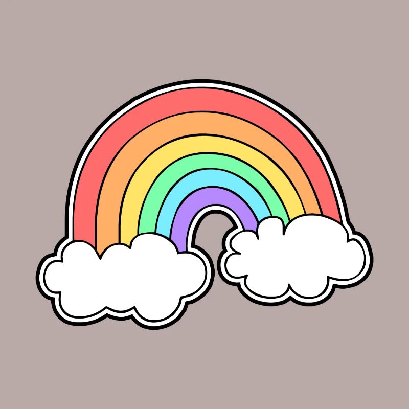 Rainbow with clouds