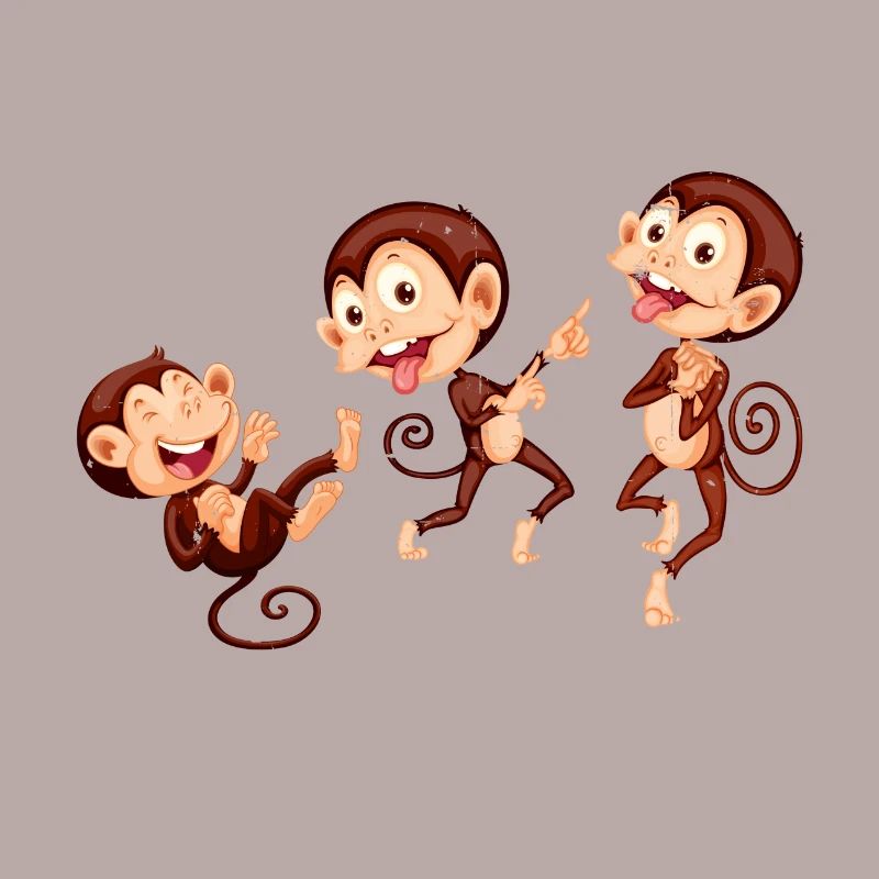 Three Monkeys. Drei Äffchen.