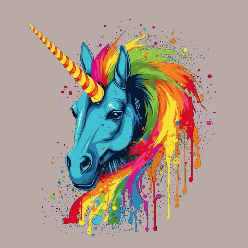 Buntes Einhorn mit Regenbogen Mähne