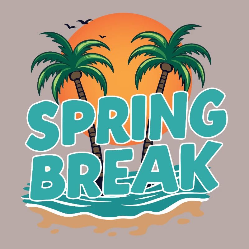 Spring Break Palm Trees Beach