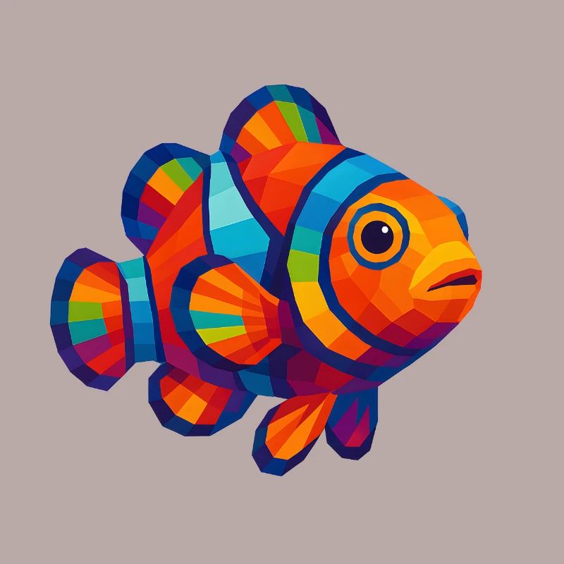 WPAP Polygon Style Animals - Clownfish