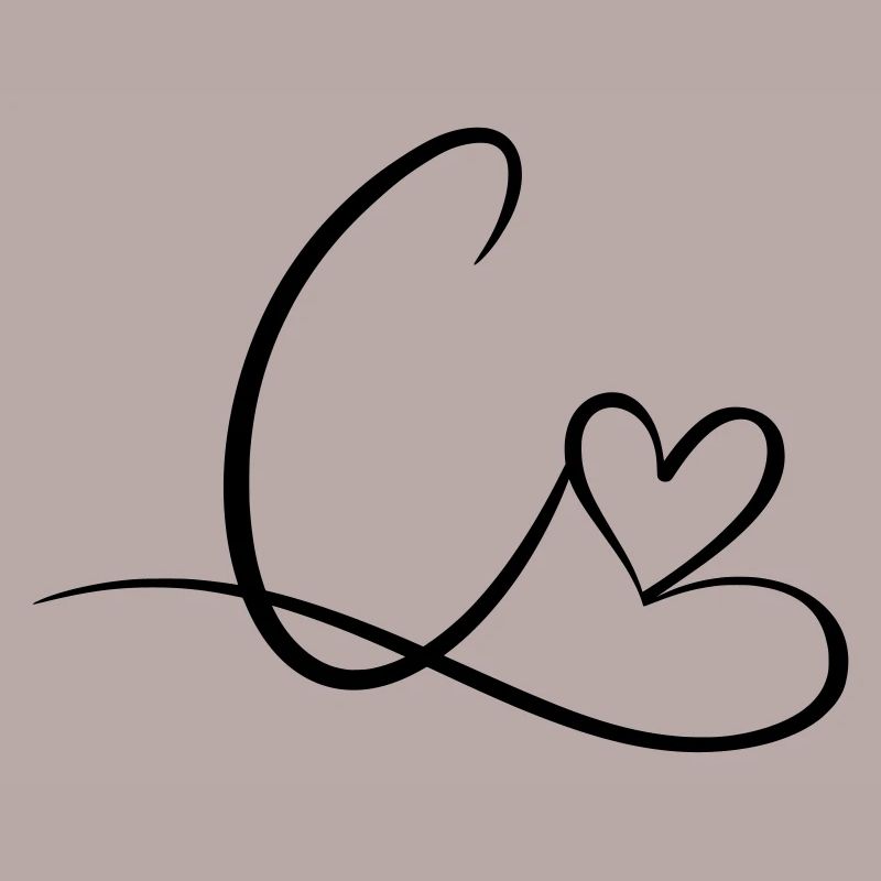 Letter C Initial letter Name Calligraphy Heart
