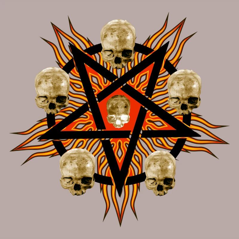 Pentagramm mit Totenköpfe
