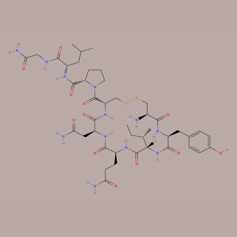 Molécule d’ocytocine - Formule structurale colorée