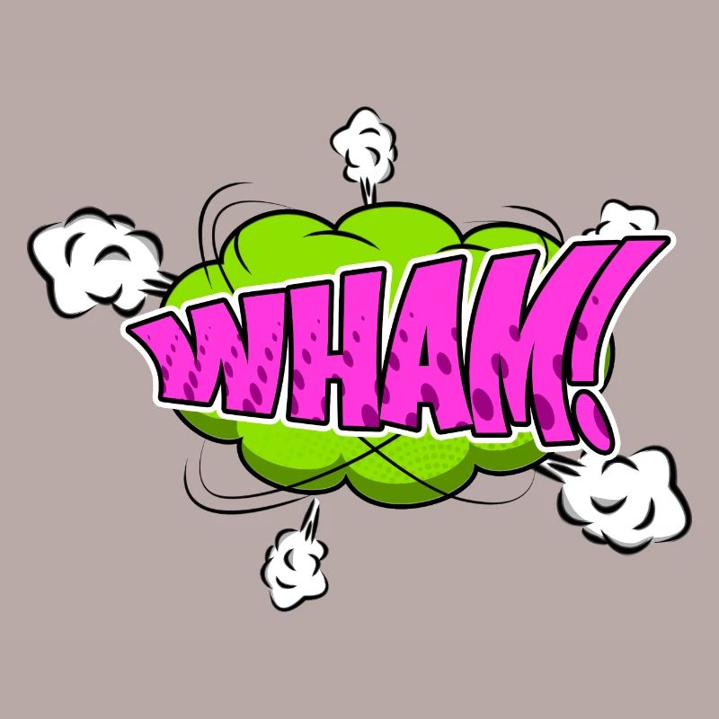 Wham! Comic Style Bubble Graffiti Lettering