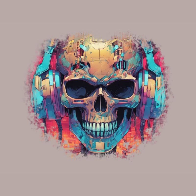 Cyberpunk Skull // TechSkull Matrix