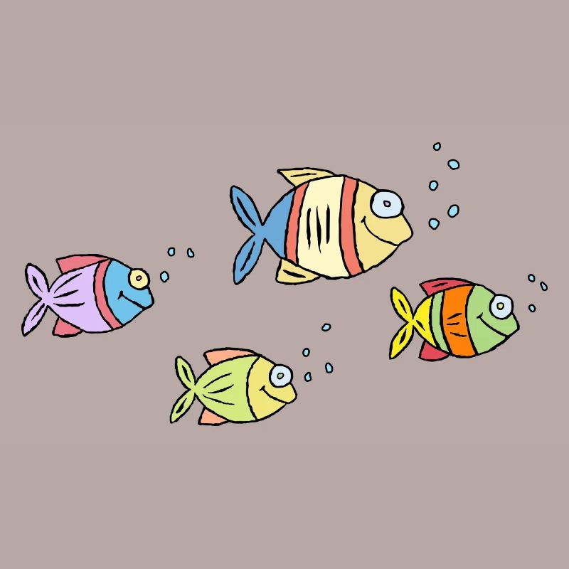 Poisson Cichlide Eau Mer Graffiti Dessin