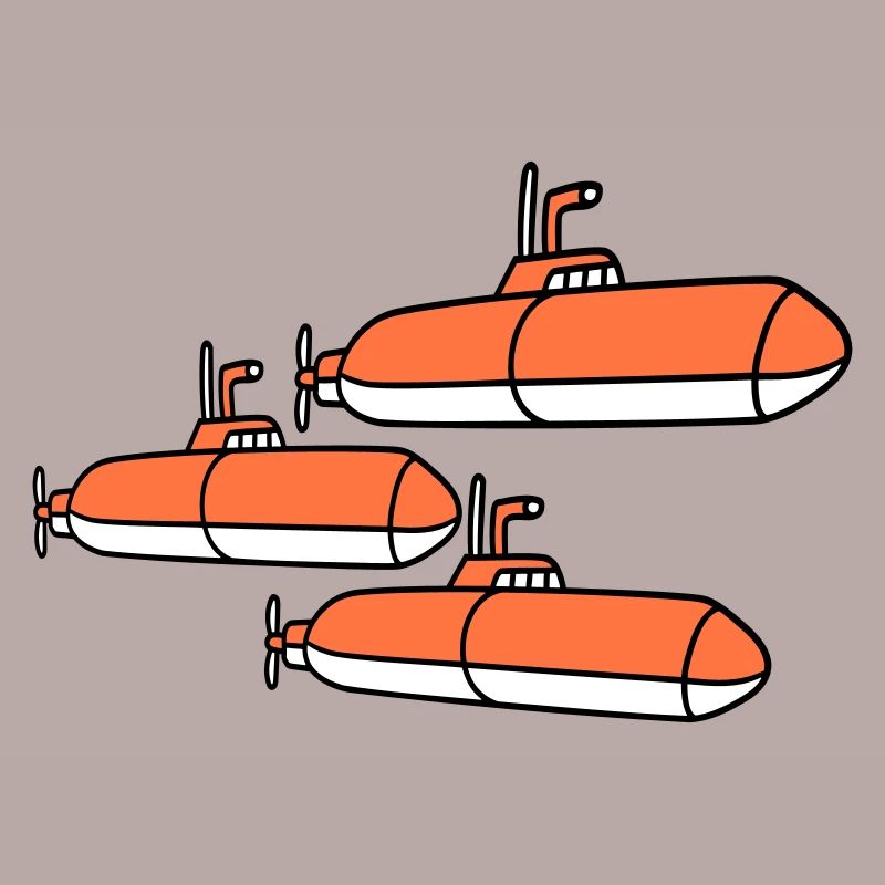 3 Submarines Fleet Three Squadrons Group Team Crew