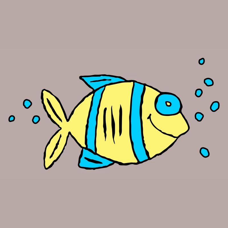 Poisson Cichlide Eau Mer Graffiti Dessin