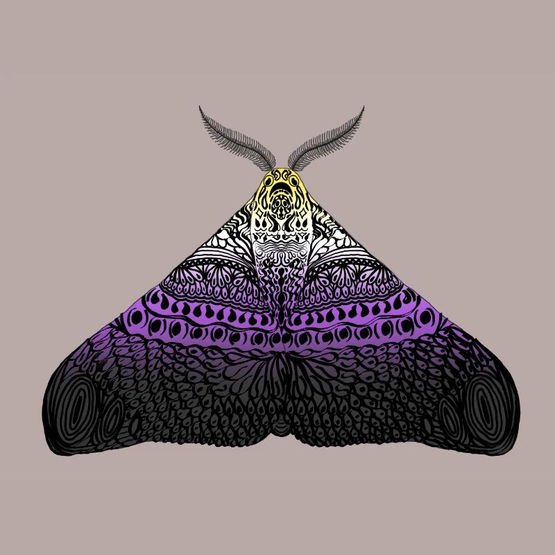 Non binary pride moth