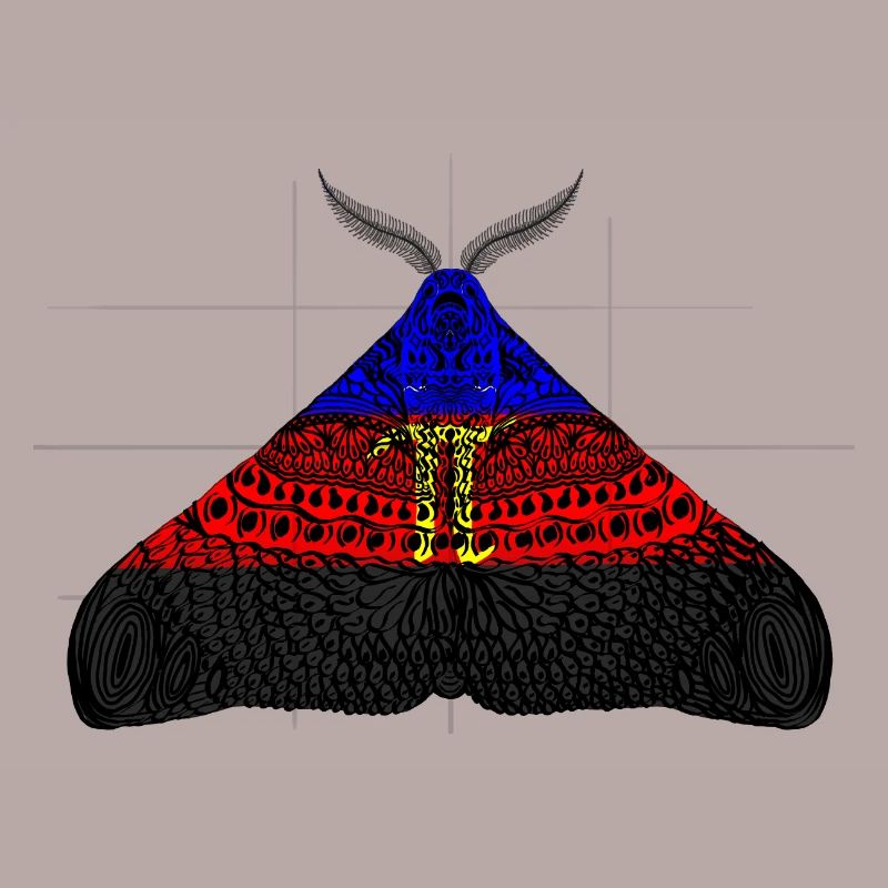 Polyamorous Pride Moth Motif A