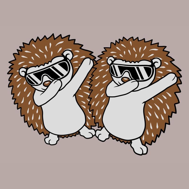 2 dabbing hedgehog friends