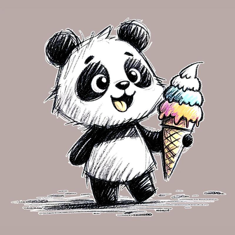 Panda mit Eis