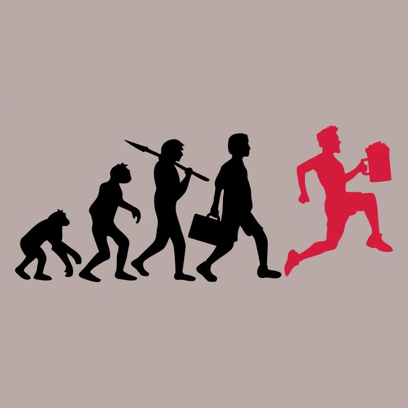 Evolution Bier Rennen Saufen