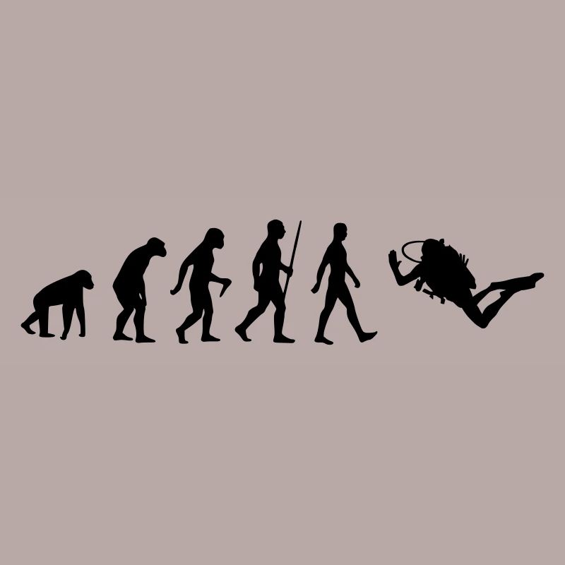 Evolution Mensch Affe Taucher Tauchen Sporttauchen