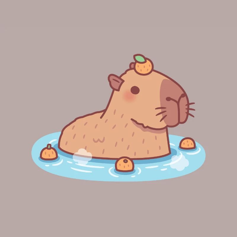 Mignon Capybara Chilling Dans la source chaude