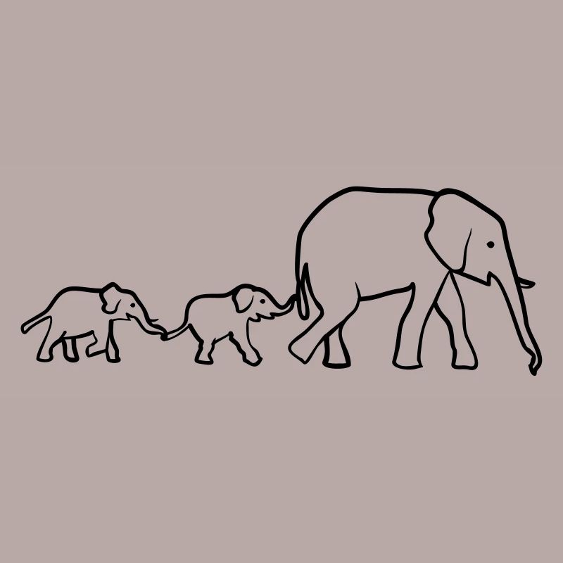 Elefanten Mutter und Junge, Elefant