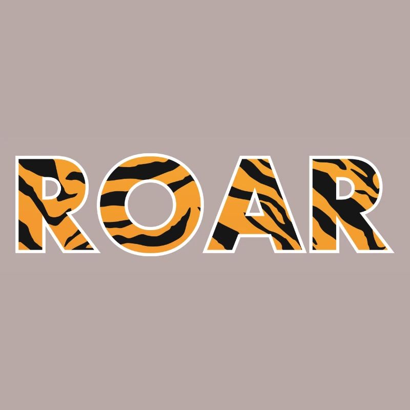 ROAR roar lettering tiger pattern stripes
