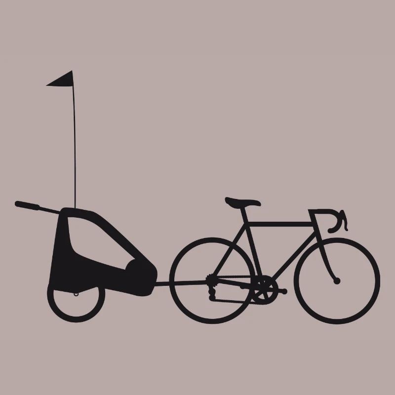 Vélo de route avec remorque poussette
